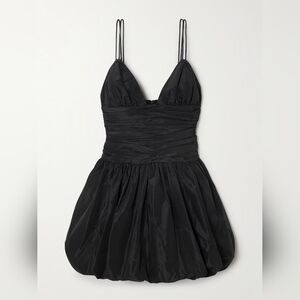 STAUD Ruched Taffeta Black Mini Dress NWT Sz 8
